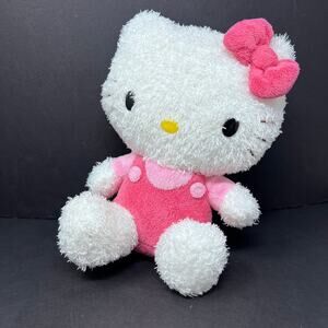 Nakajima Hello Kitty Plush 11" Pink Bow Outfit Fuzzy Kawaii Cat Sanrio 2006